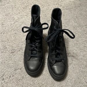 Converse Chuck 70 De Luxe Heel 7.5 high top Black Leather